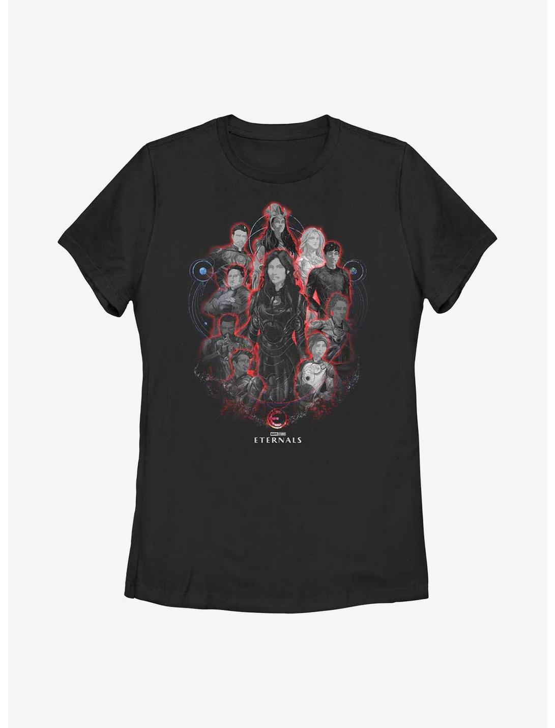Marvel Eternals Painted Group Womens T-Shirt, BLACK, hi-res
