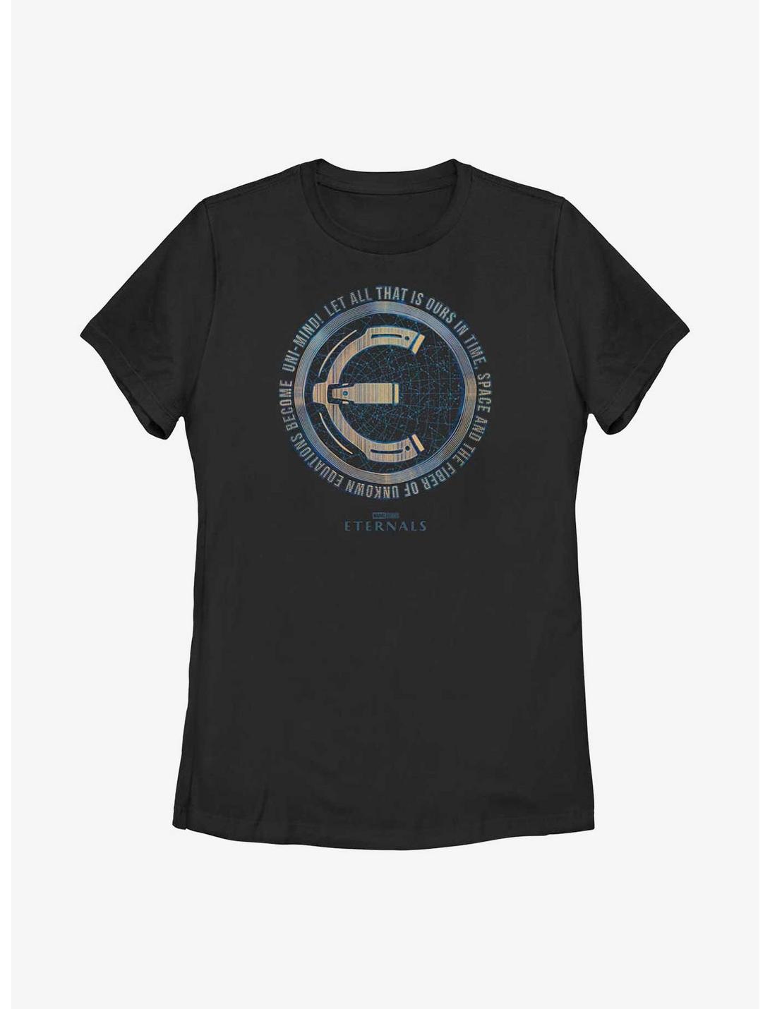 Marvel Eternals Circle Emblem Oath Womens T-Shirt, BLACK, hi-res