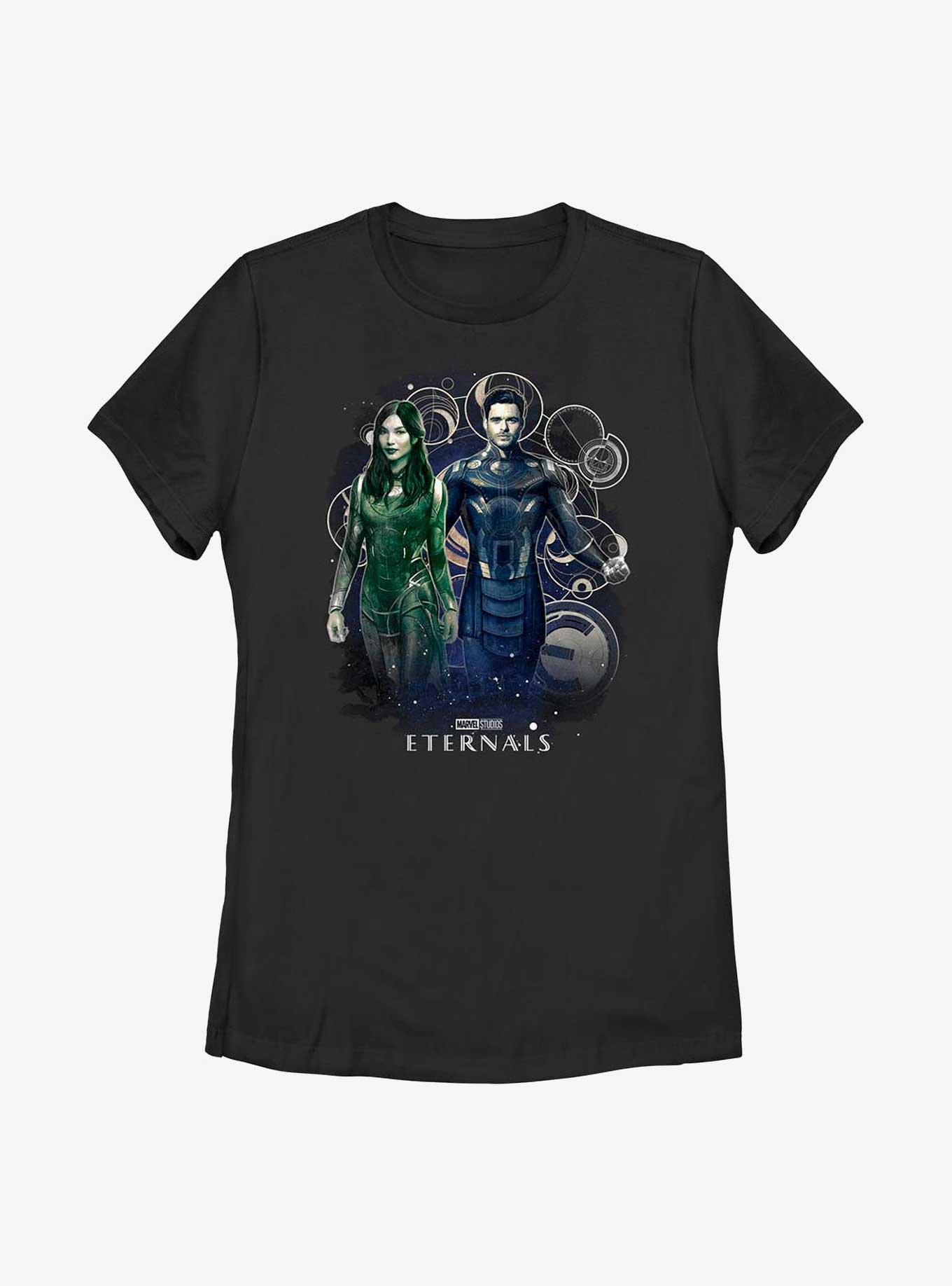 Marvel Eternals Sersi & Ikaris Star Walkers Womens T-Shirt, BLACK, hi-res