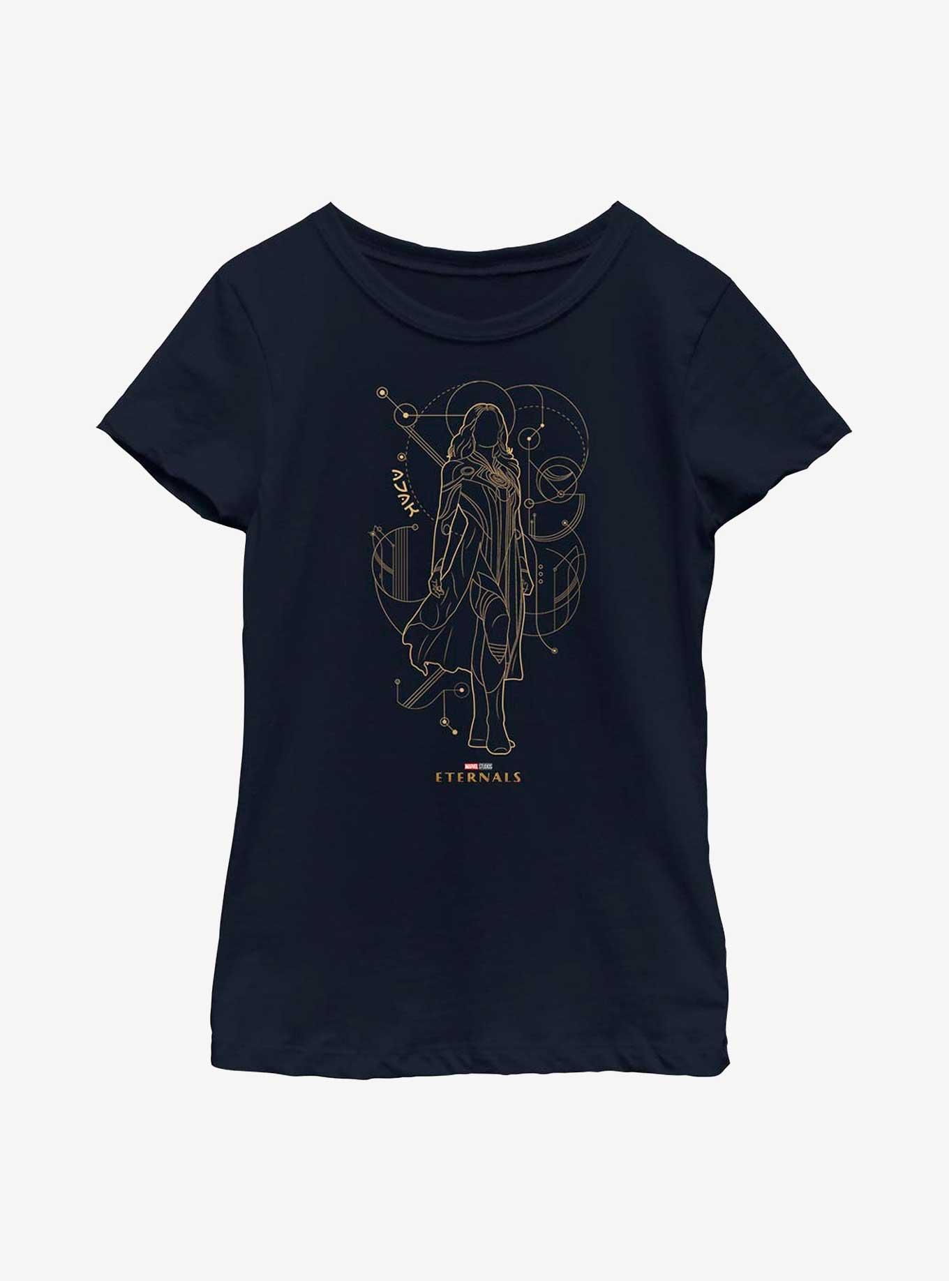 Marvel Eternals Ajak Hero Line Art Youth Girls T-Shirt, , hi-res