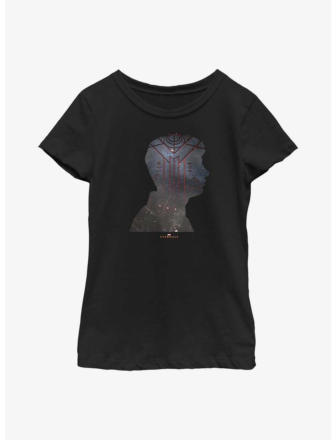 Marvel Eternals Galaxy Druig Silhouette Youth Girls T-Shirt, BLACK, hi-res