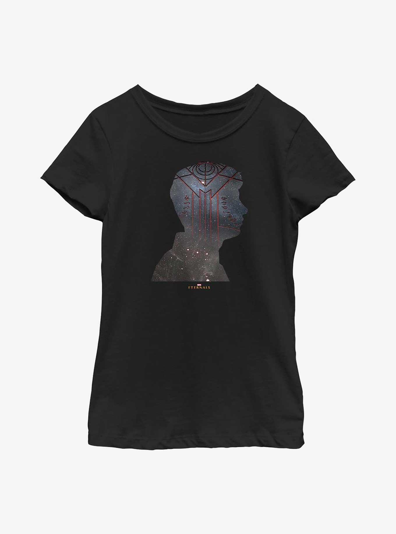 Marvel Eternals Galaxy Druig Silhouette Youth Girls T-Shirt, BLACK, hi-res