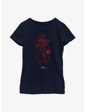 Marvel Eternals Druig Hero Line Art Youth Girls T-Shirt, NAVY, hi-res