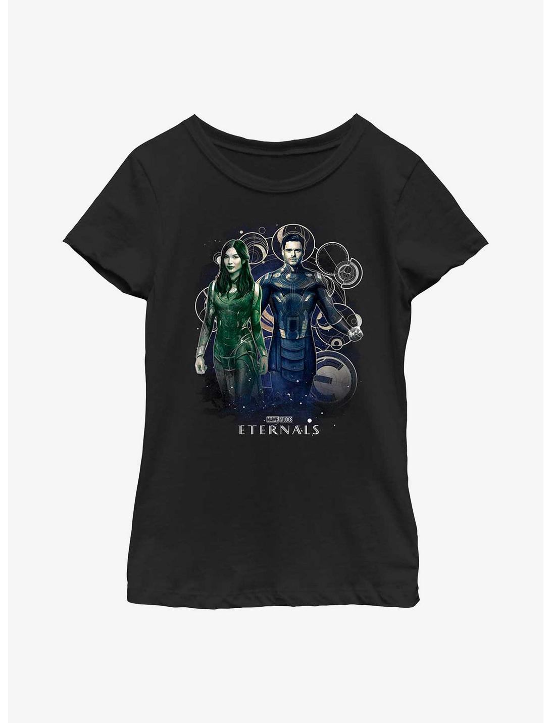 Marvel Eternals Sersi & Ikaris Star Walkers Youth Girls T-Shirt, BLACK, hi-res
