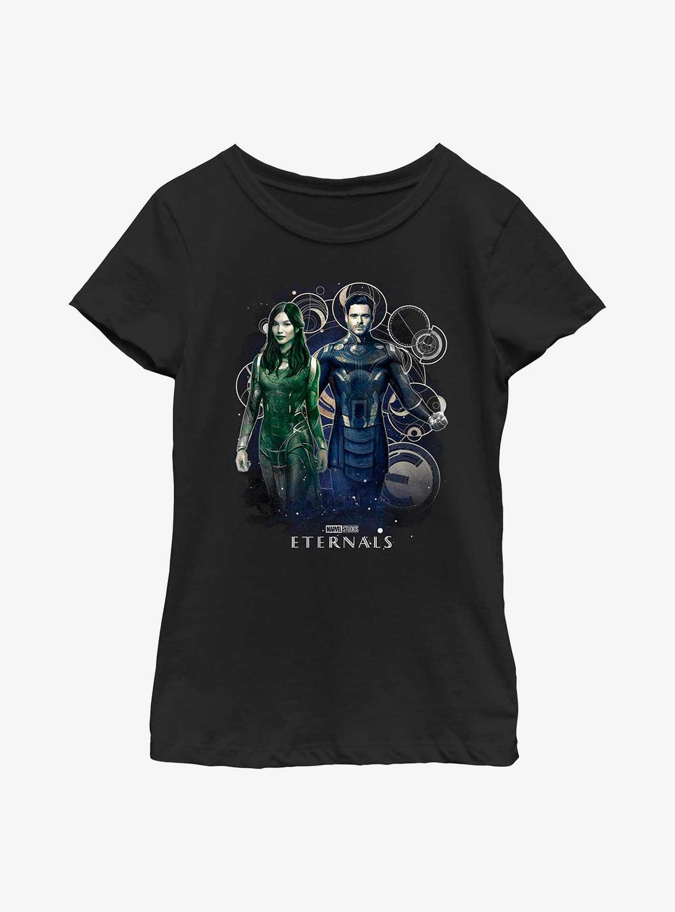 Marvel Eternals Sersi & Ikaris Star Walkers Youth Girls T-Shirt, BLACK, hi-res