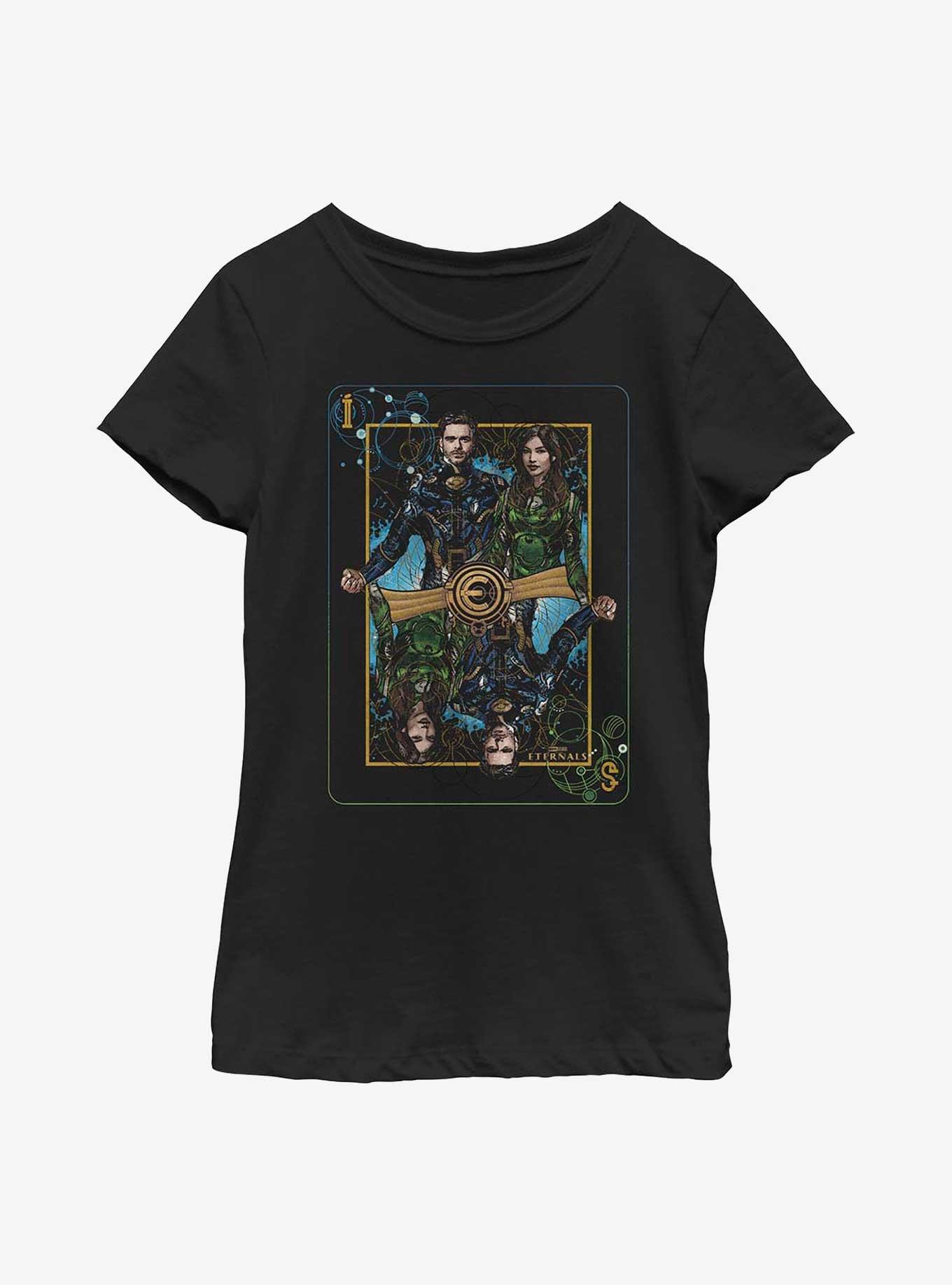 Marvel Eternals Sersi & Ikaris Playing Card Youth Girls T-Shirt, , hi-res