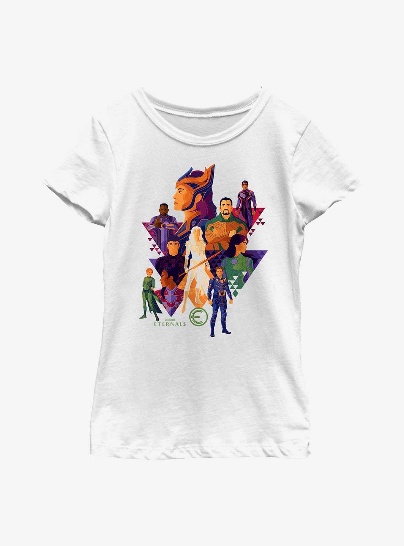 Marvel Eternals Triangle Group Poster Youth Girls T-Shirt, , hi-res
