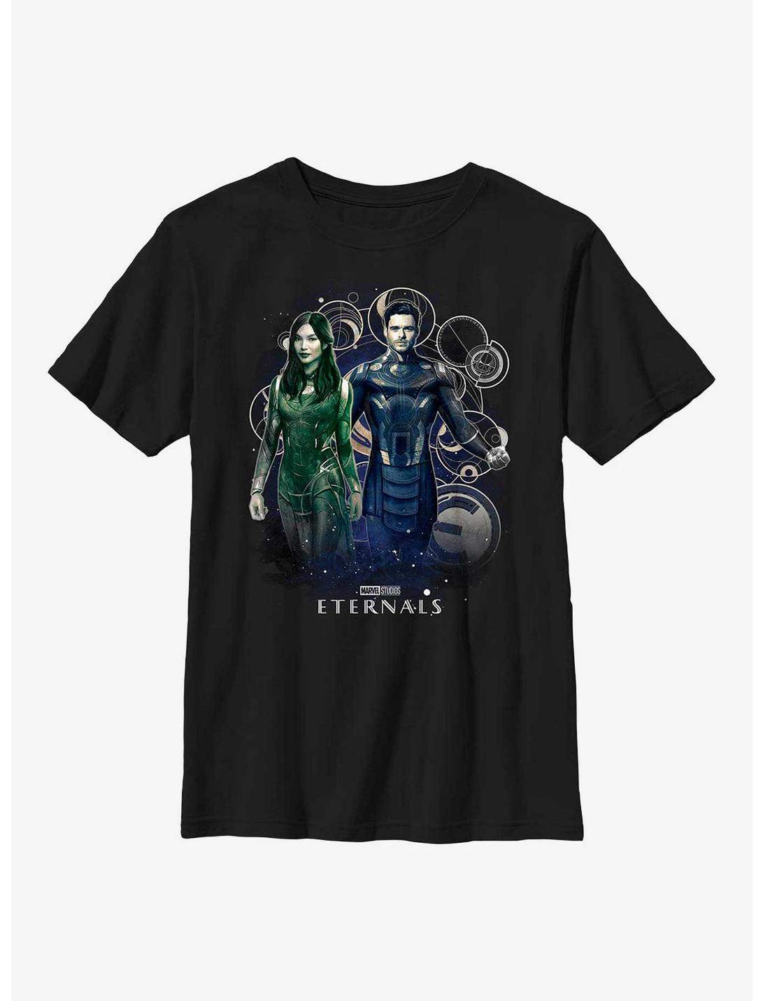 Marvel Eternals Sersi & Ikaris Star Walkers Youth T-Shirt, BLACK, hi-res