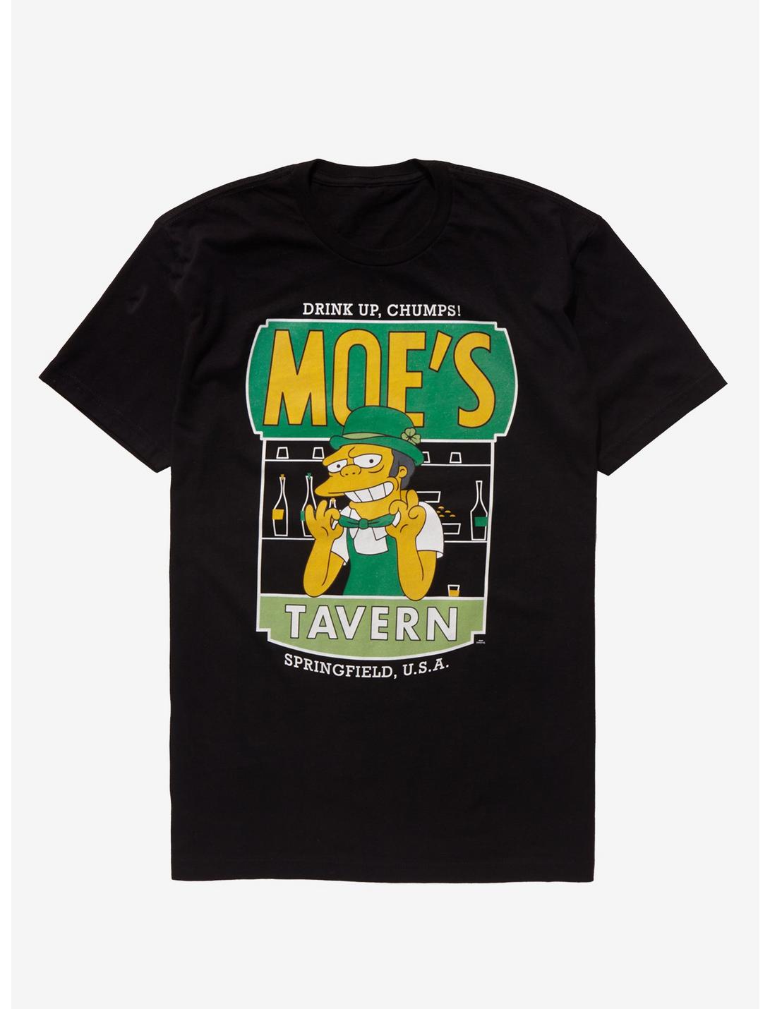 The Simpsons Moe's Tavern Drink Up T-Shirt - BoxLunch Exclusive, BLACK, hi-res