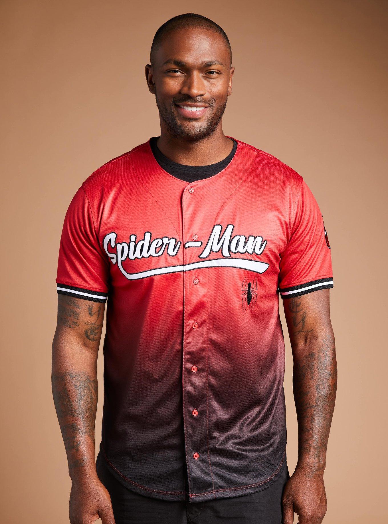 Spider-Man Men's Baseball Jersey, Sizes S-xl, Size: Large, Black