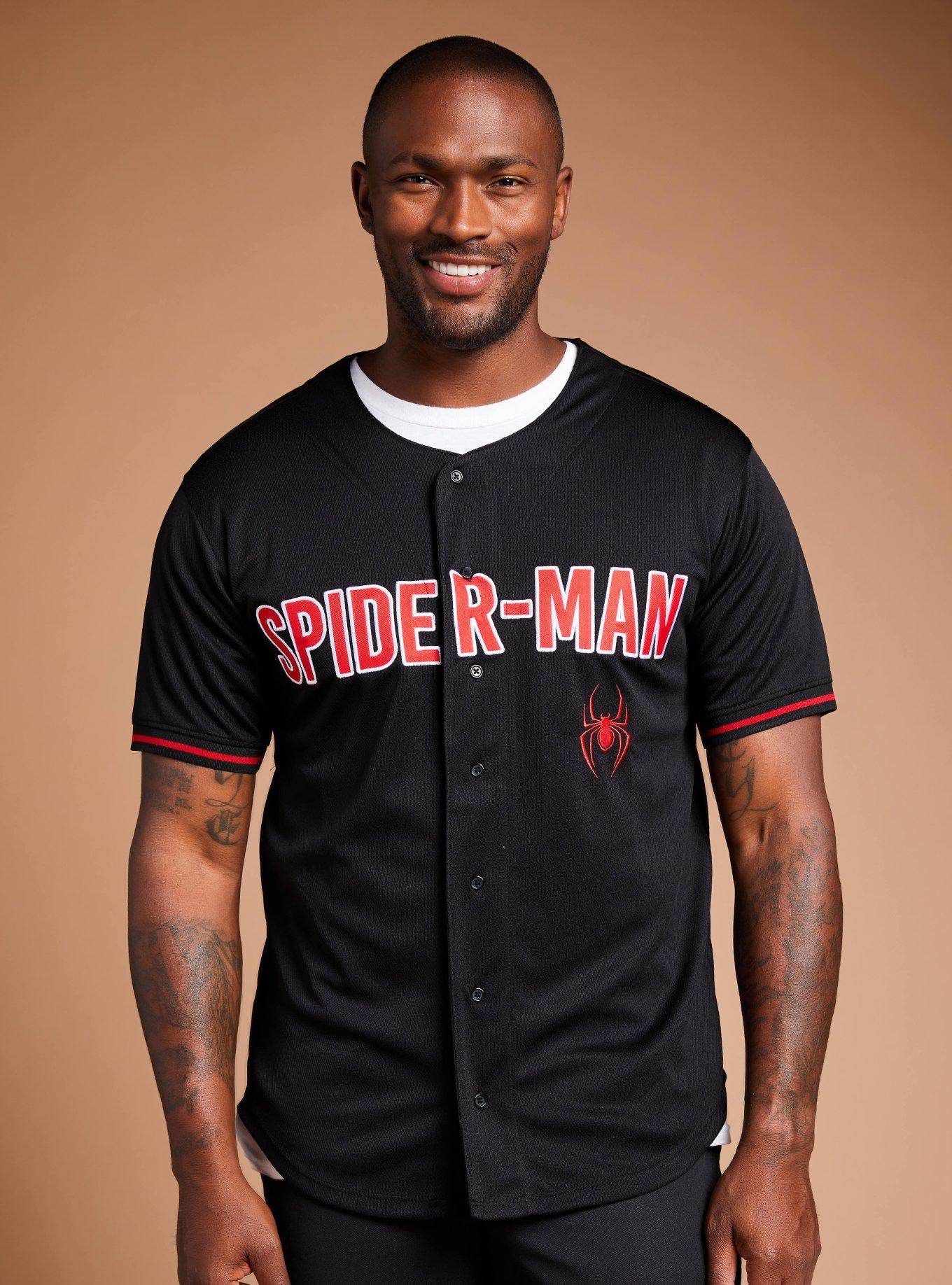 Spider-Man Men's Baseball Jersey, Sizes S-xl, Size: Large, Black