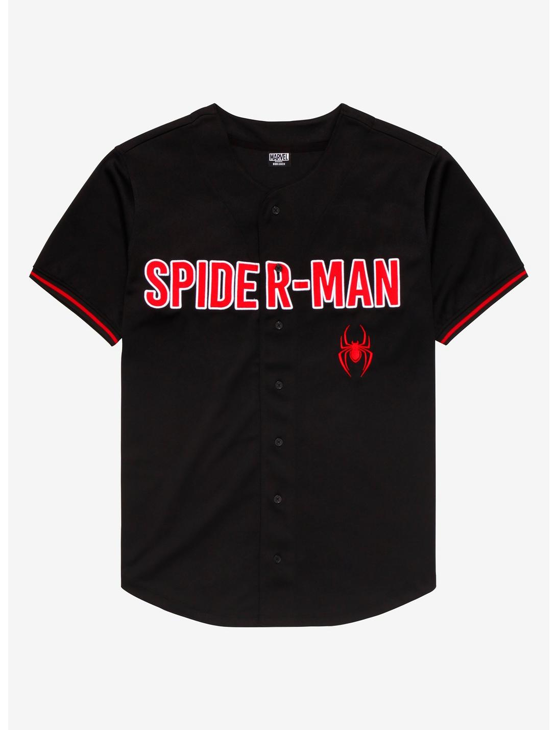 Marvel Spider-Man Miles Morales Baseball Jersey - BoxLunch Exclusive, BLACK, hi-res