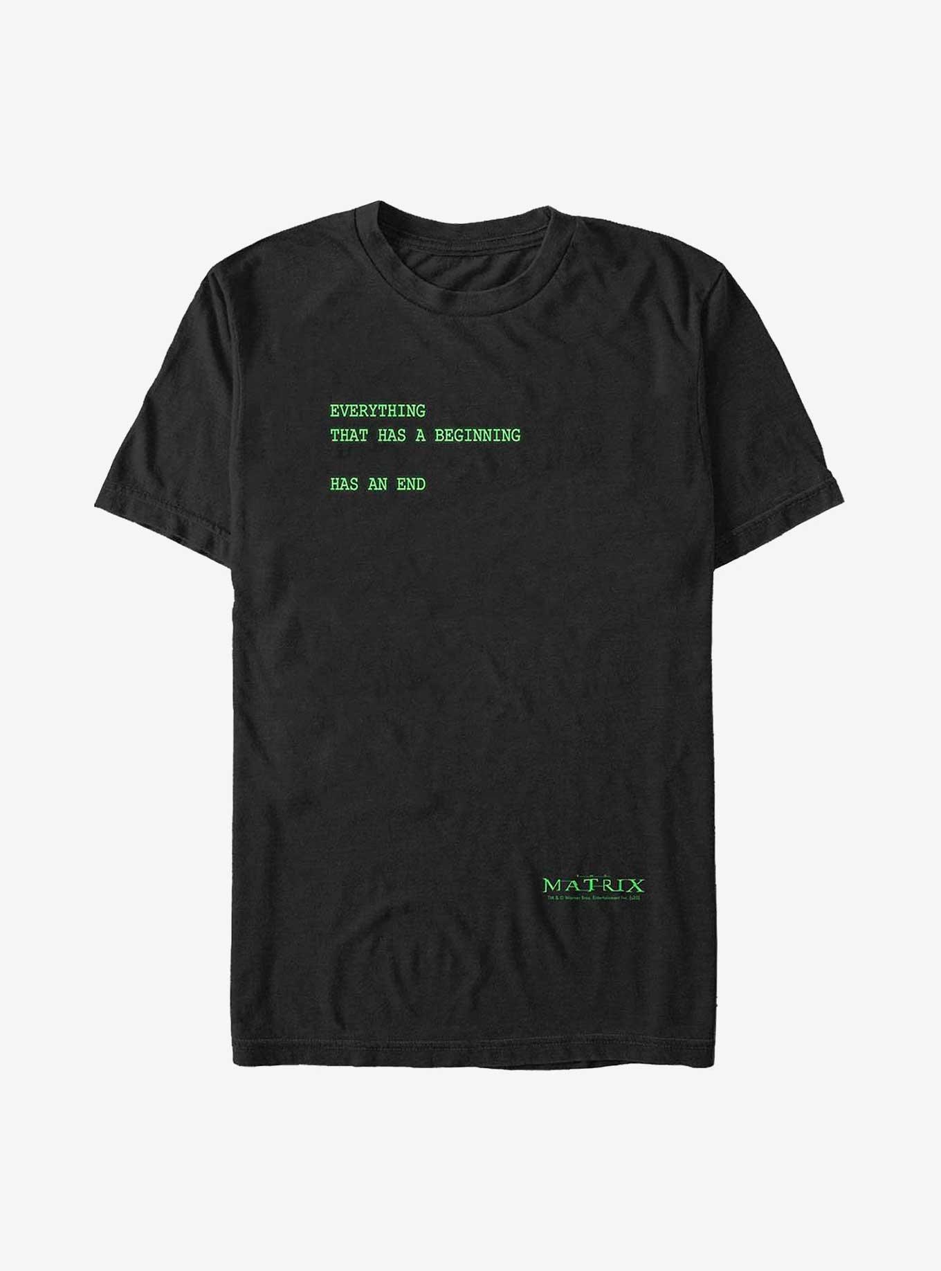 The Matrix Everything Has An End T-Shirt, BLACK, hi-res