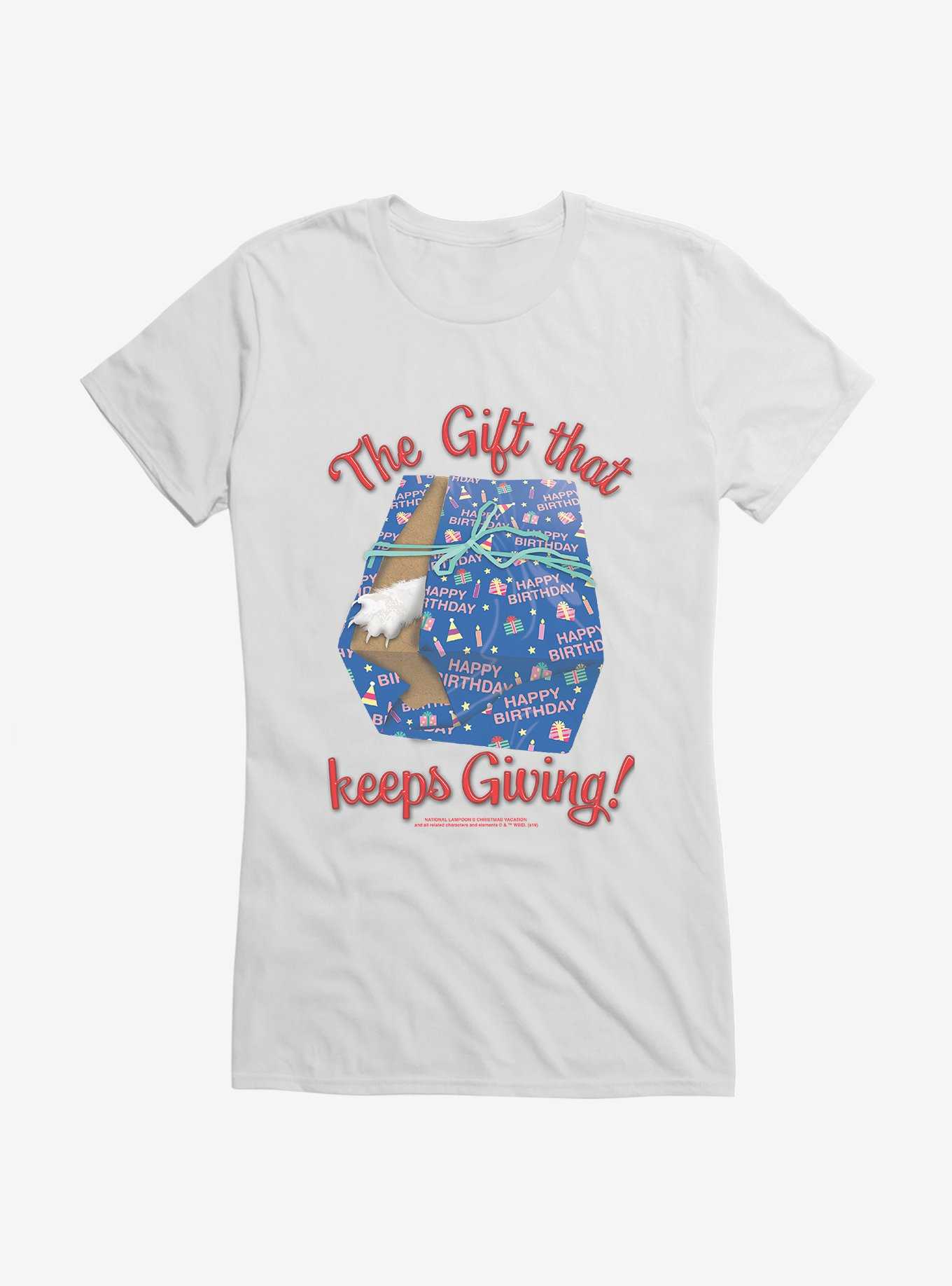National Lampoon's Christmas Vacation The Gift That Keeps On Giving Girl's T-Shirt, WHITE, hi-res