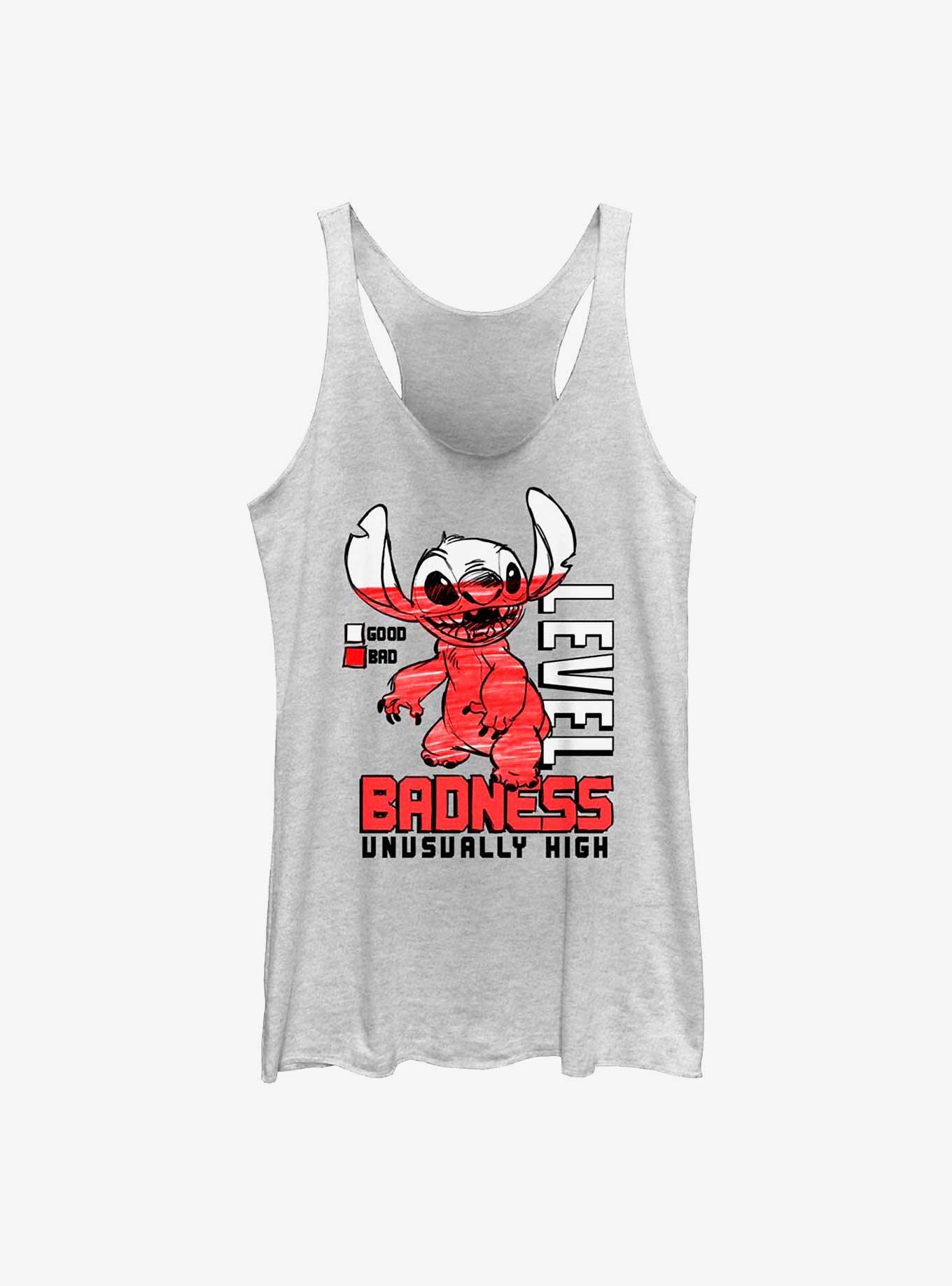 Disney Lilo & Stitch Badness Level Girls Tank, WHITE HTR, hi-res