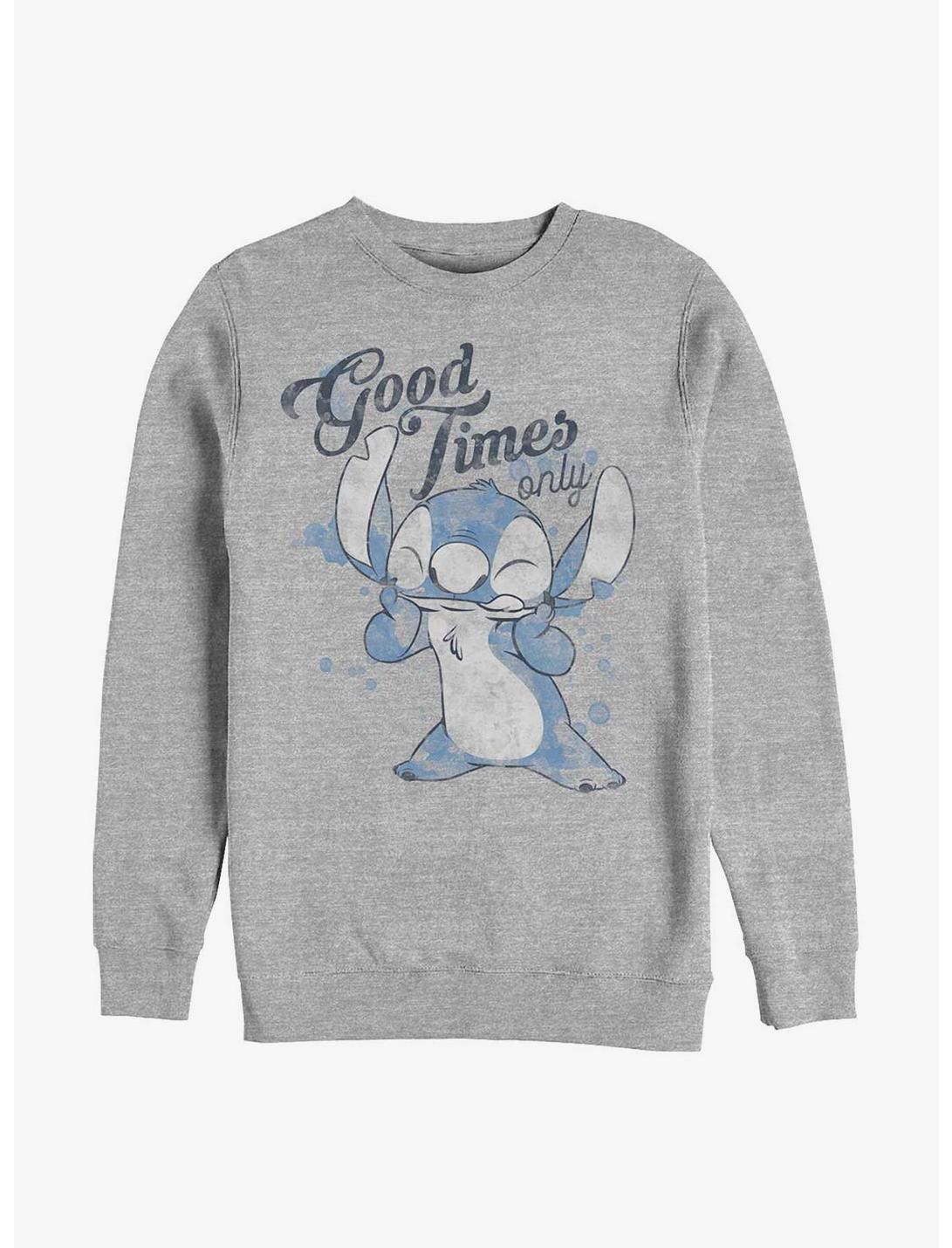 Disney Lilo & Stitch Good Times Only Crew Sweatshirt, ATH HTR, hi-res