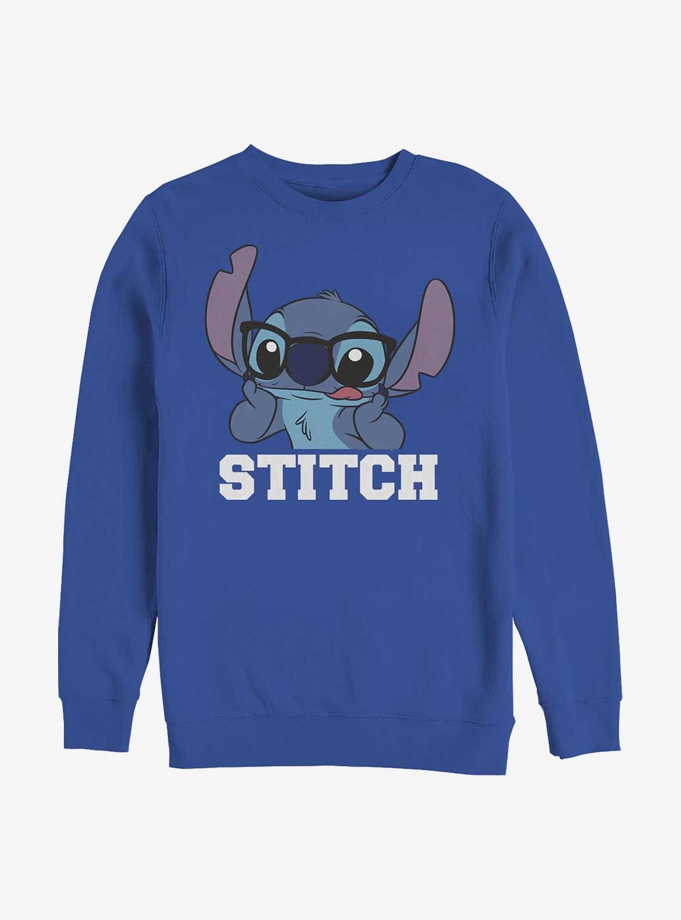 Disney Lilo & Stitch Tongue Out Crew Sweatshirt, ROYAL, hi-res