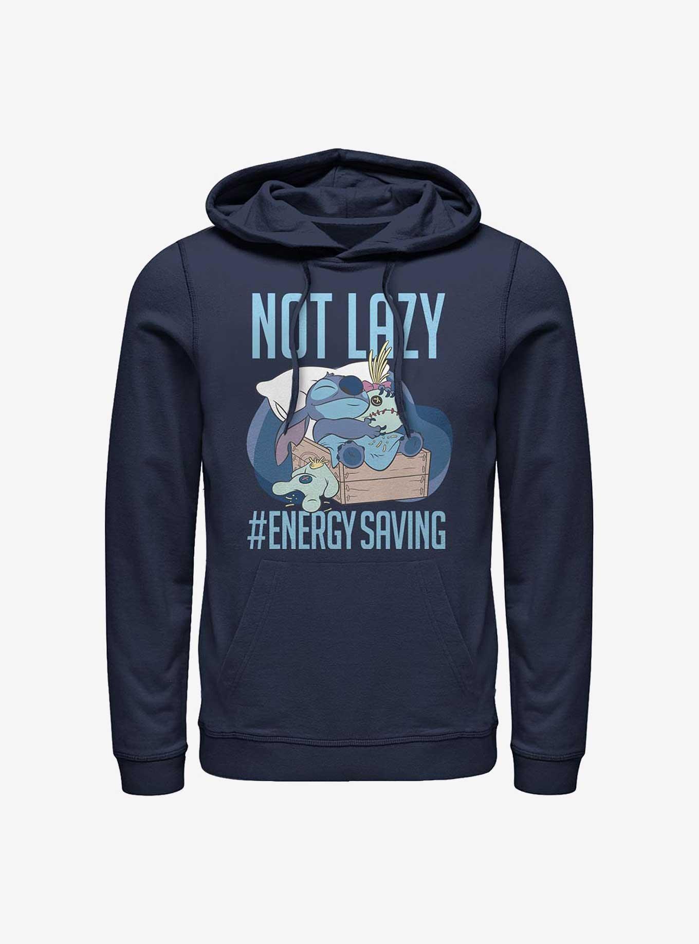 Disney Lilo & Stitch Not Lazy Energy Saving Hoodie, NAVY, hi-res