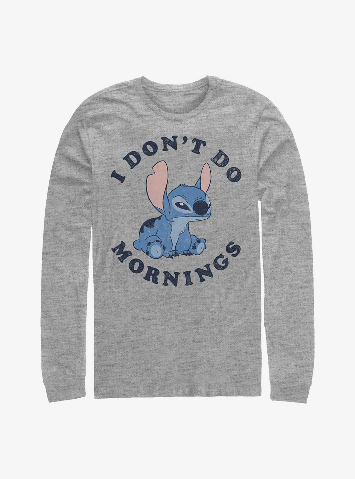 Disney Lilo & Stitch I Don't Do Mornings Long-Sleeve T-Shirt, , hi-res