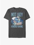 Disney Lilo & Stitch Not Lazy Energy Saving T-Shirt, CHARCOAL, hi-res