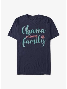 Disney Lilo & Stitch Ohana Script T-Shirt, NAVY, hi-res