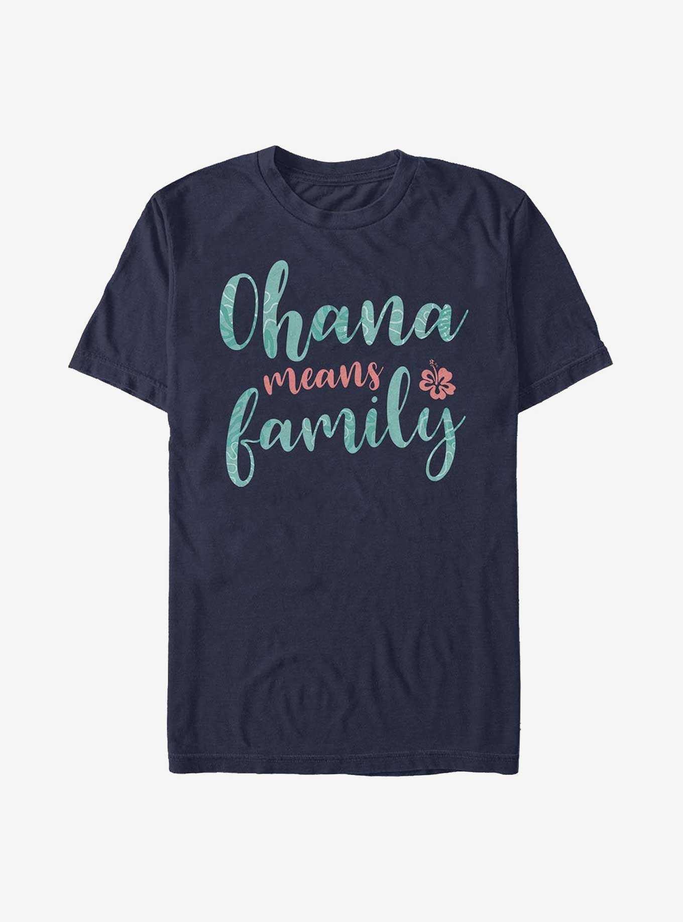 Disney Lilo & Stitch Ohana Script T-Shirt, NAVY, hi-res