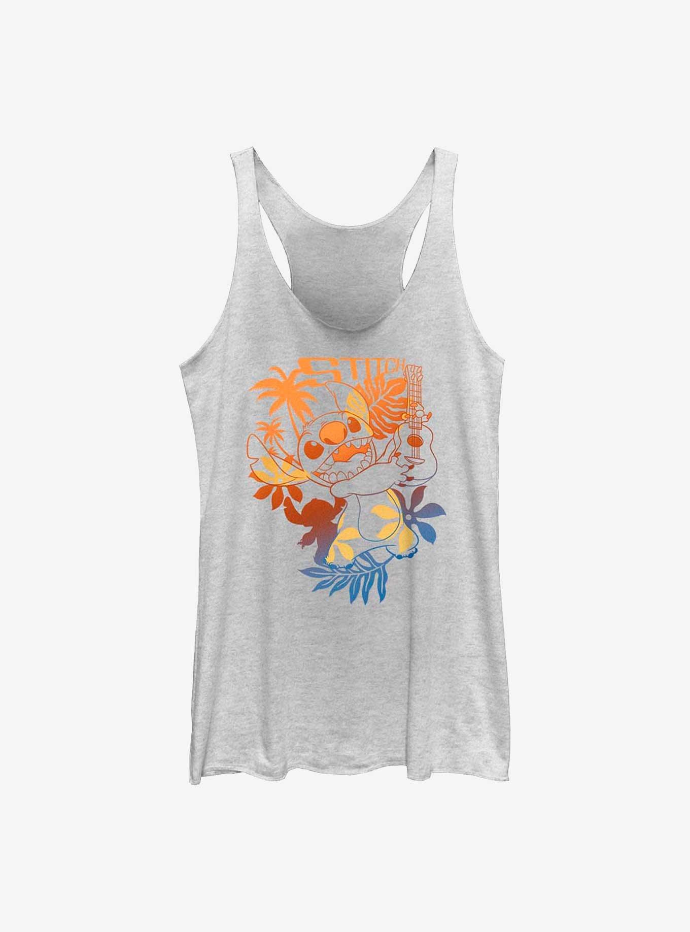 Disney Lilo & Stitch Aloha Stitch Girls Tank, WHITE HTR, hi-res