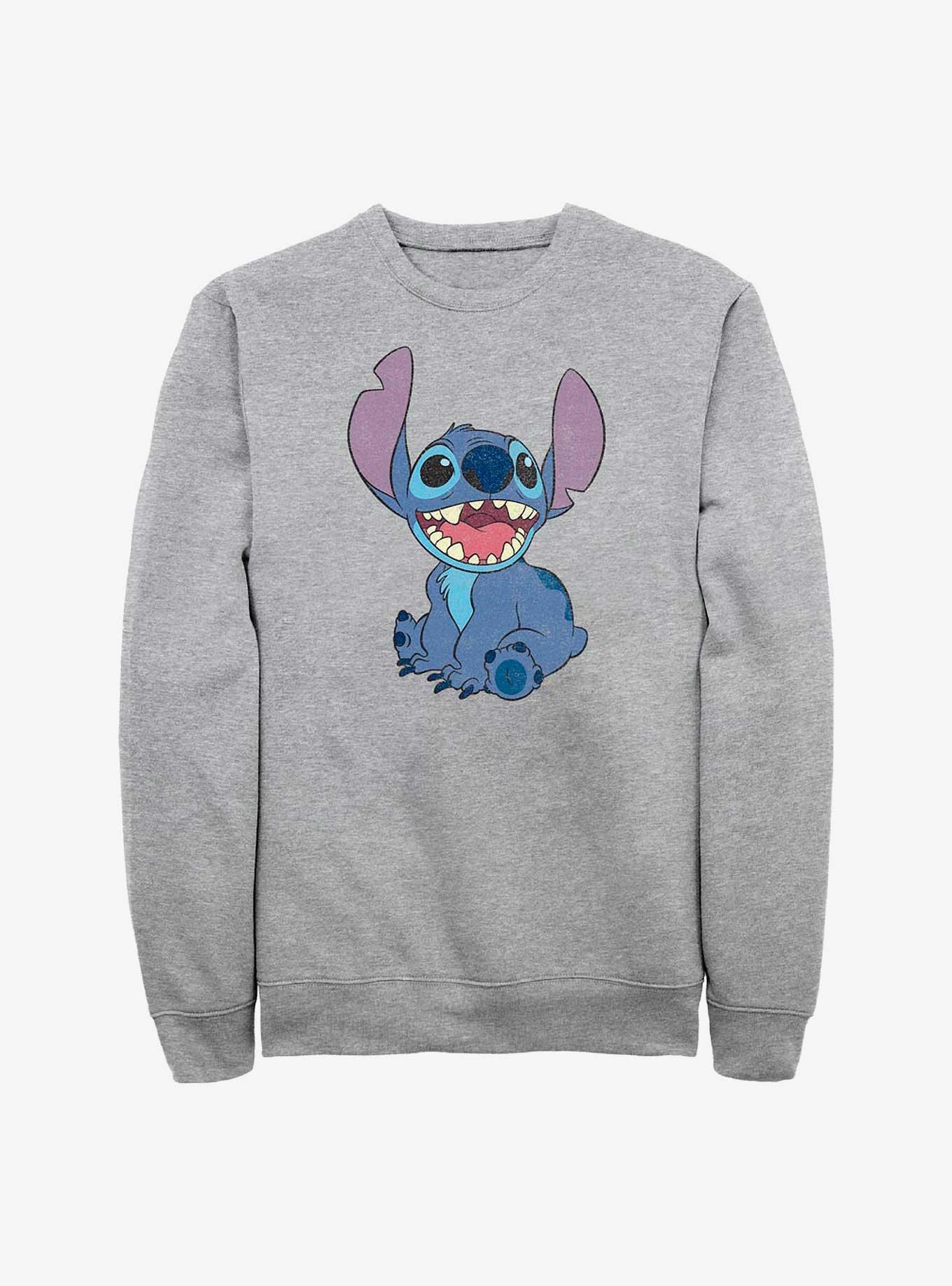 Disney Lilo & Stitch Happy Stitch Crew Sweatshirt, ATH HTR, hi-res