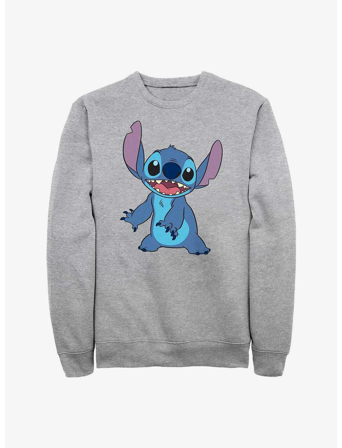 Disney Lilo & Stitch Smile Pose Crew Sweatshirt, ATH HTR, hi-res