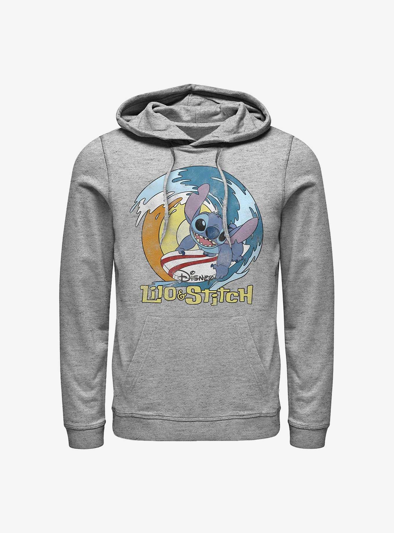 Disney Lilo Stitch Catch A Wave Hoodie GREY Hot Topic