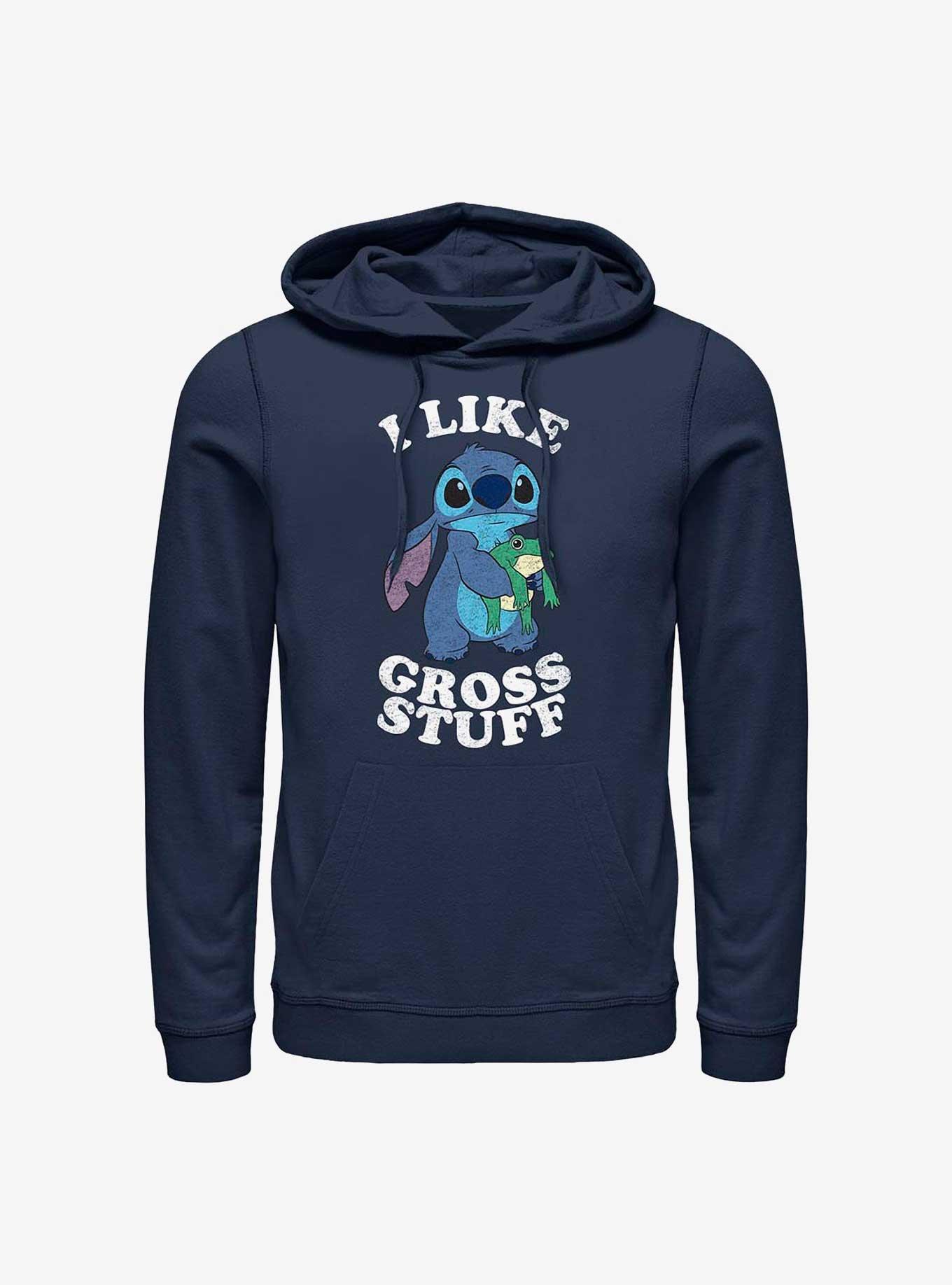 Disney Lilo & Stitch I Like Gross Stuff Stitch Hoodie, NAVY, hi-res