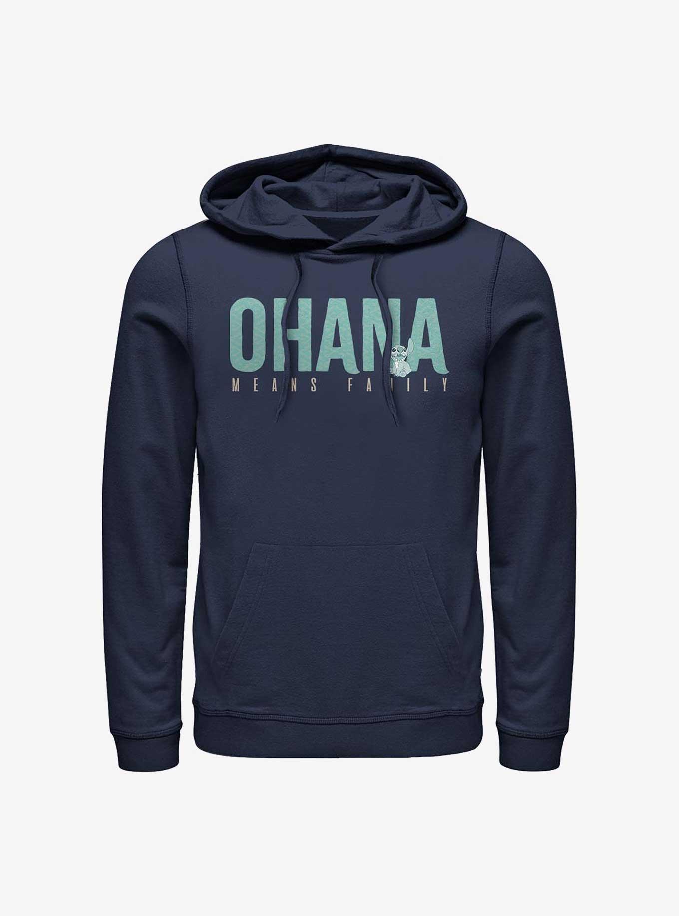 Disney Lilo & Stitch Ohana Bold Hoodie, NAVY, hi-res