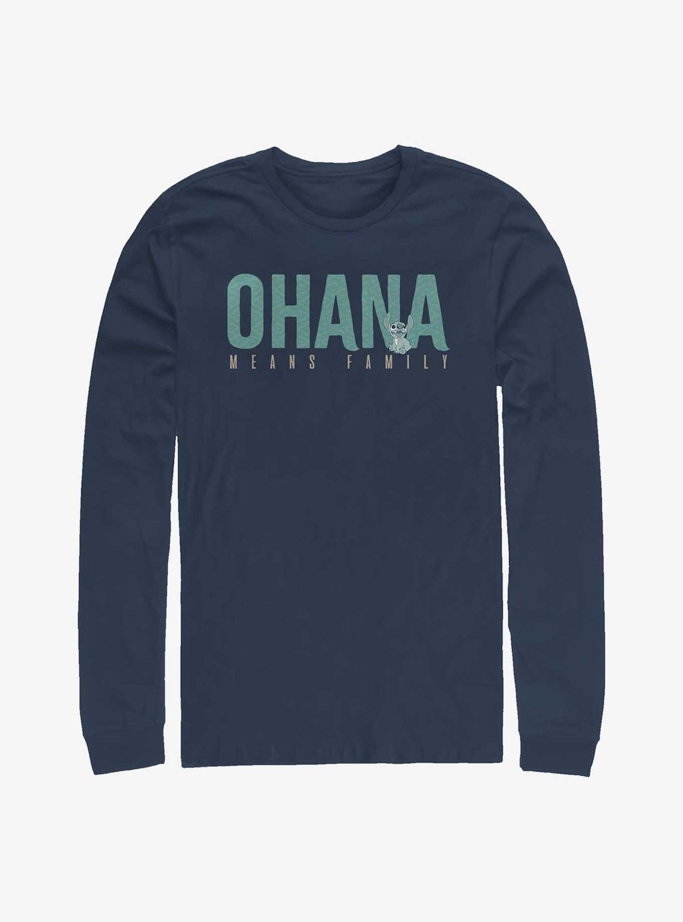 Disney Lilo & Stitch Ohana Bold Long-Sleeve T-Shirt, NAVY, hi-res