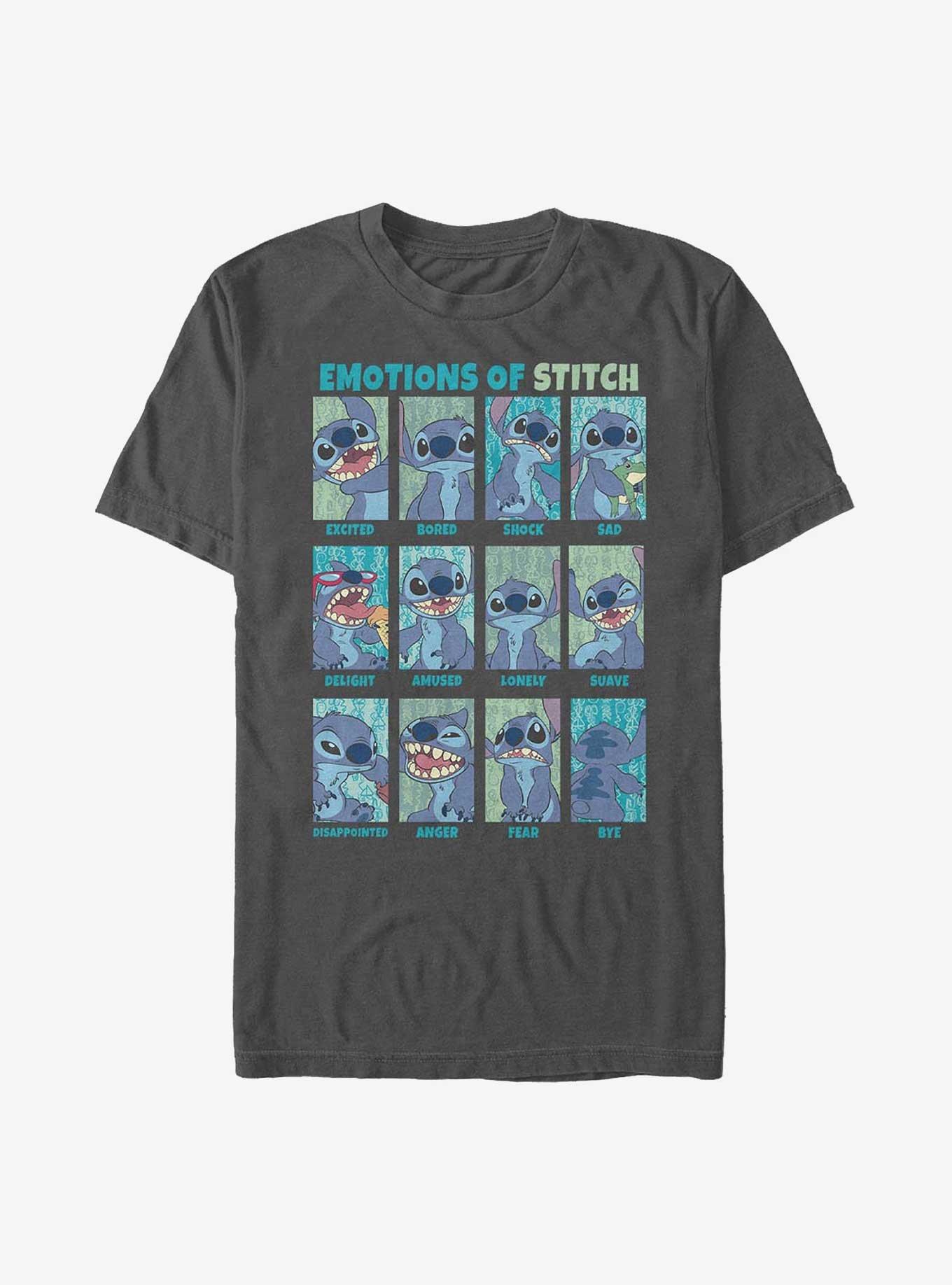 Disney Lilo & Stitch Emotions Of Stitch T-Shirt, CHARCOAL, hi-res