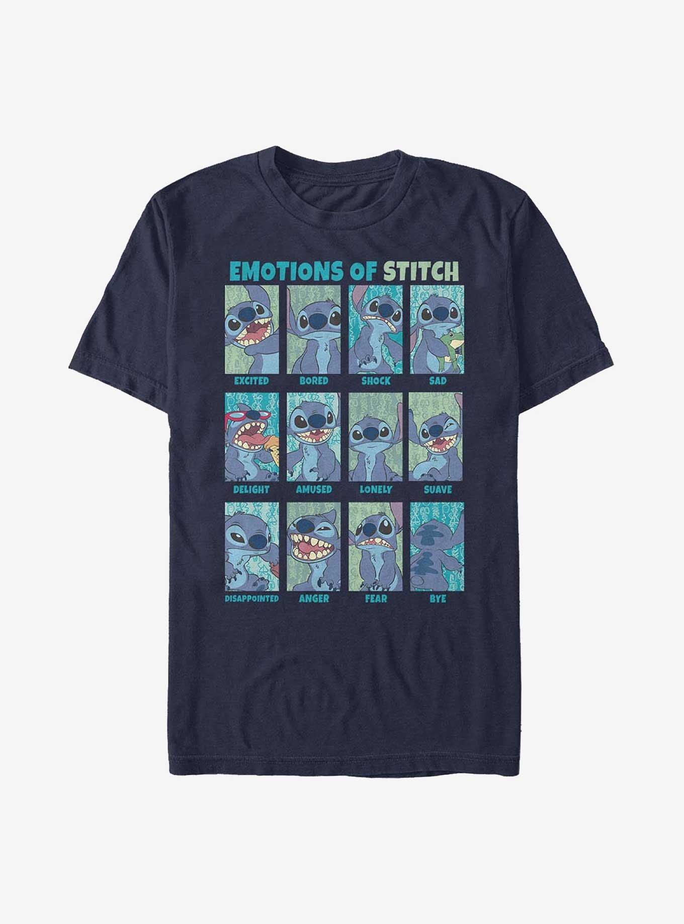 Disney Lilo & Stitch Emotions Of Stitch T-Shirt, NAVY, hi-res