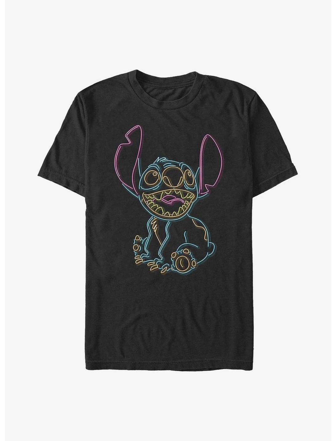 Disney Lilo & Stitch Neon Stitch T-Shirt, BLACK, hi-res