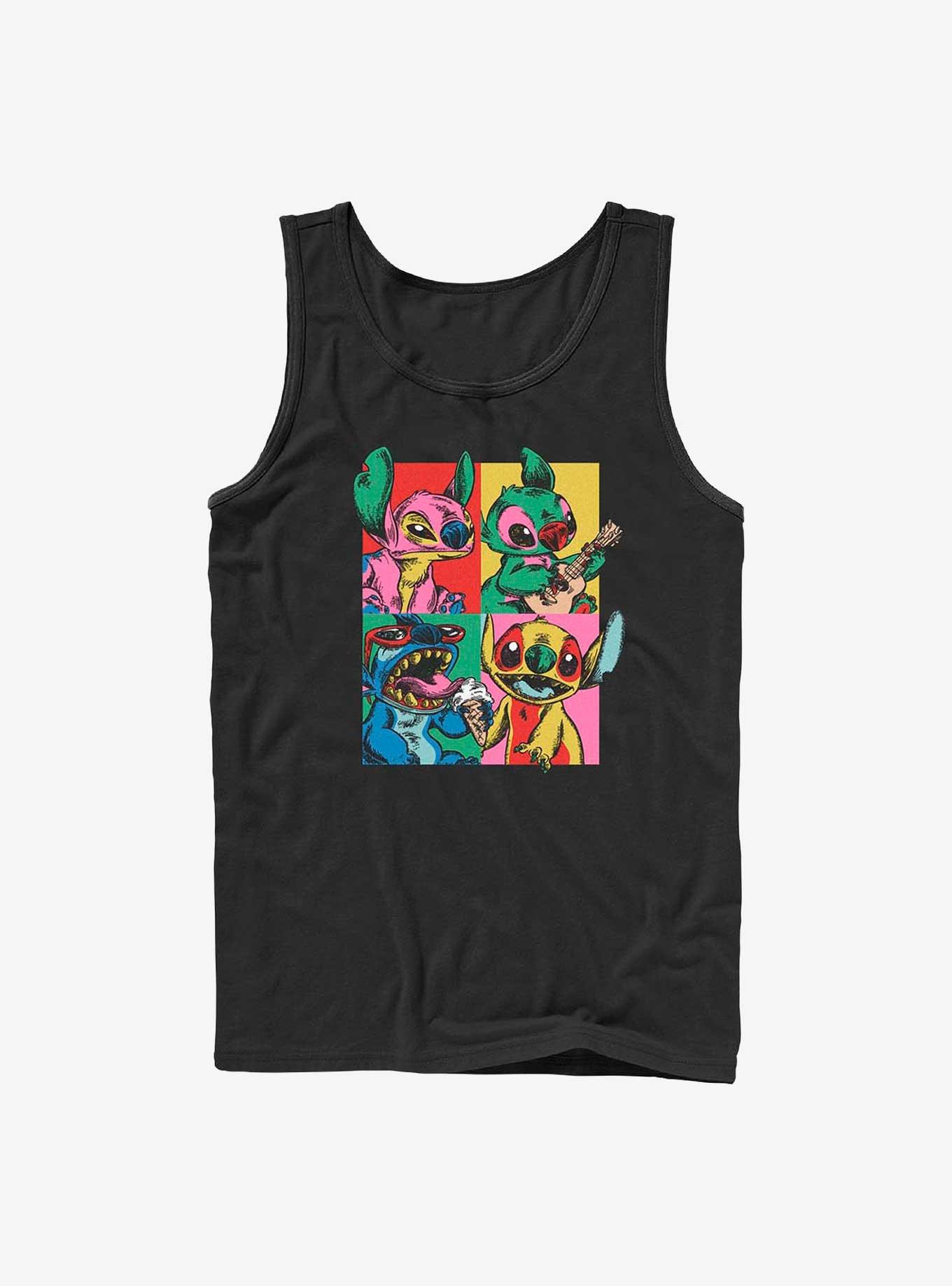 Disney Lilo & Stitch Grunge Stitch Tank, BLACK, hi-res