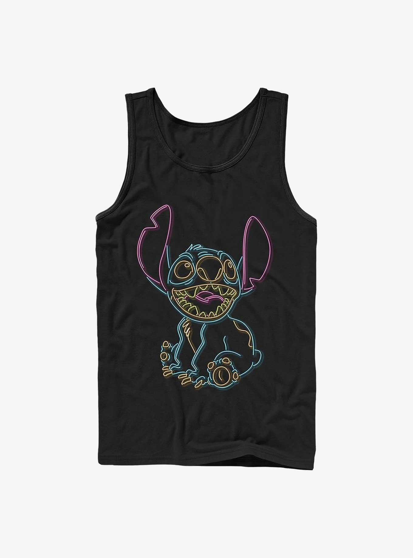 Disney Lilo & Stitch Neon Stitch Tank, BLACK, hi-res