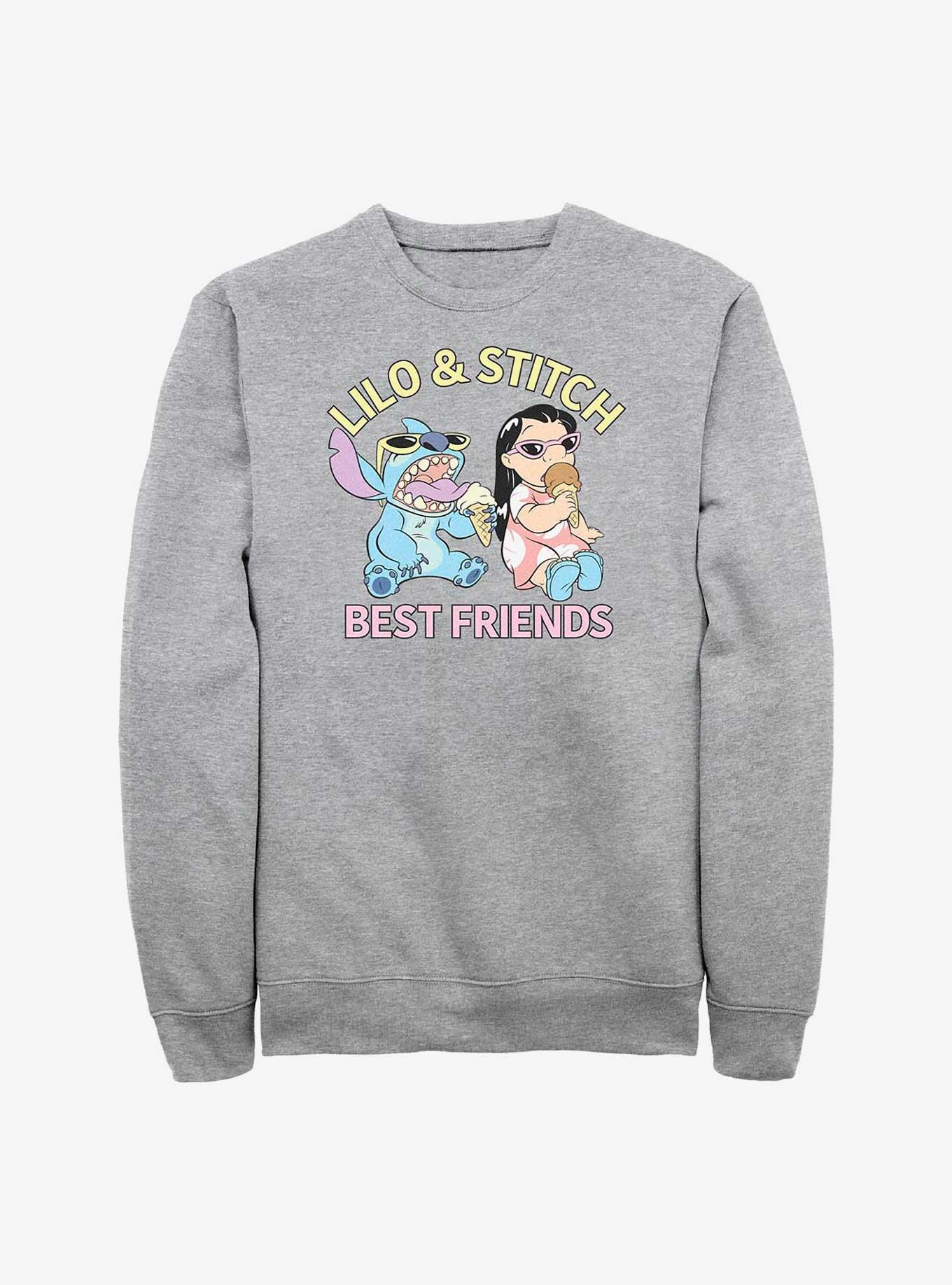 Disney Lilo & Stitch Best Friends Crew Sweatshirt, ATH HTR, hi-res