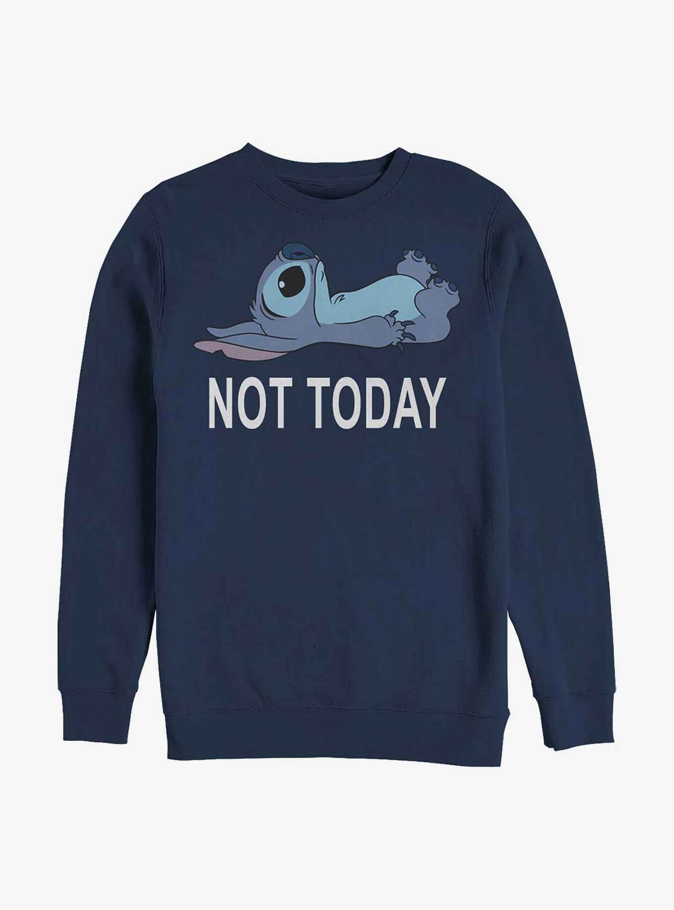 Disney Lilo & Stitch Not Today Crew Sweatshirt, NAVY, hi-res