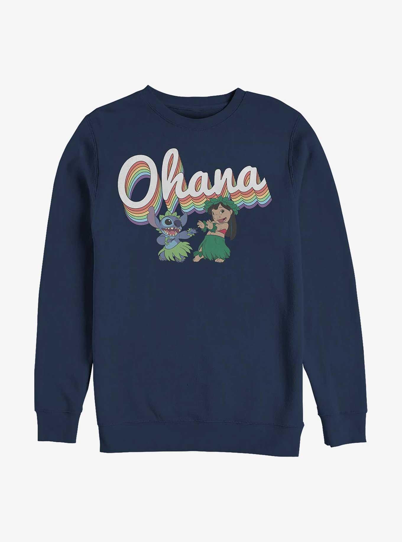 Disney Lilo & Stitch Rainbow Ohana Crew Sweatshirt, , hi-res