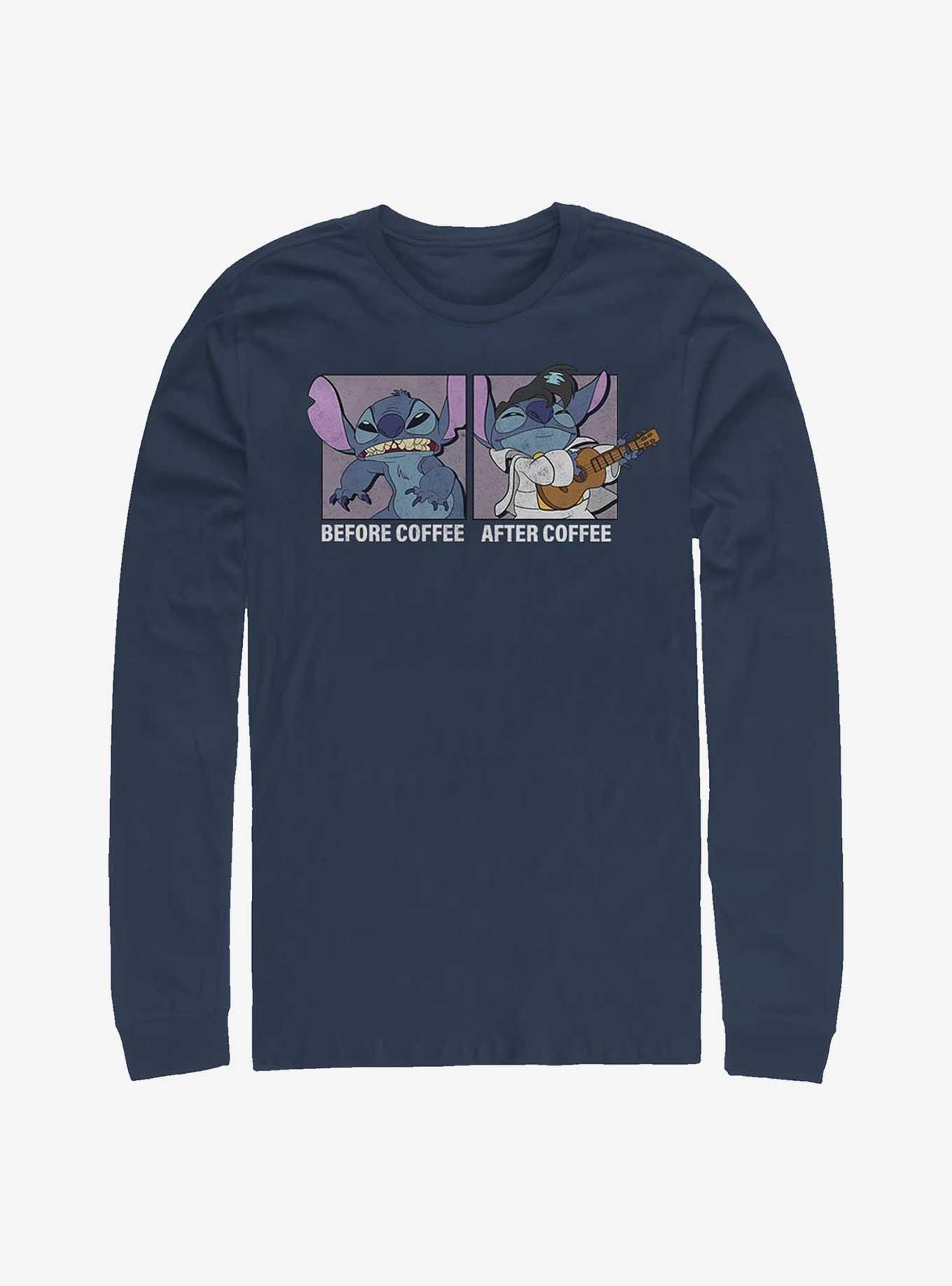 Disney Lilo & Stitch Before Coffee After Coffee Long-Sleeve T-Shirt, , hi-res