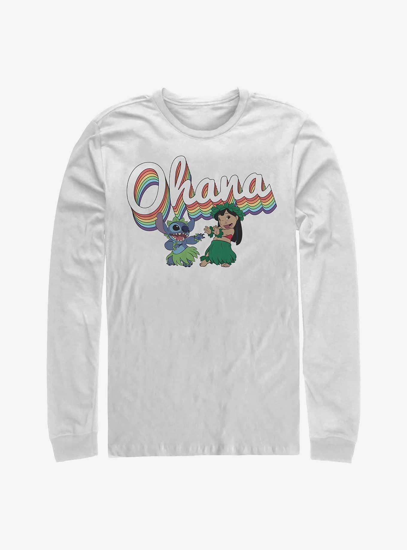 Disney Lilo & Stitch Rainbow Ohana Long-Sleeve T-Shirt, , hi-res