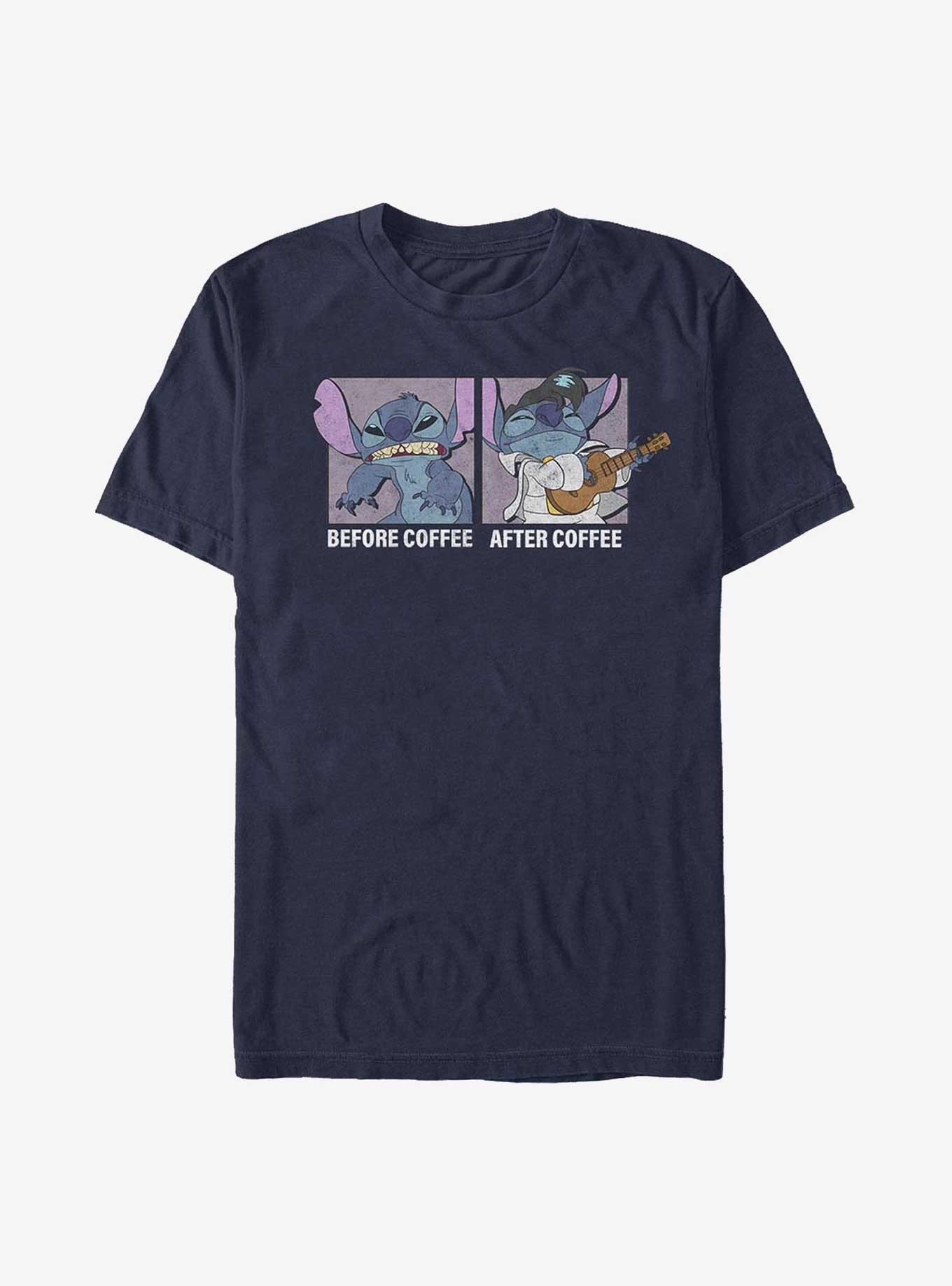 Disney Lilo & Stitch Before Coffee After Coffee T-Shirt