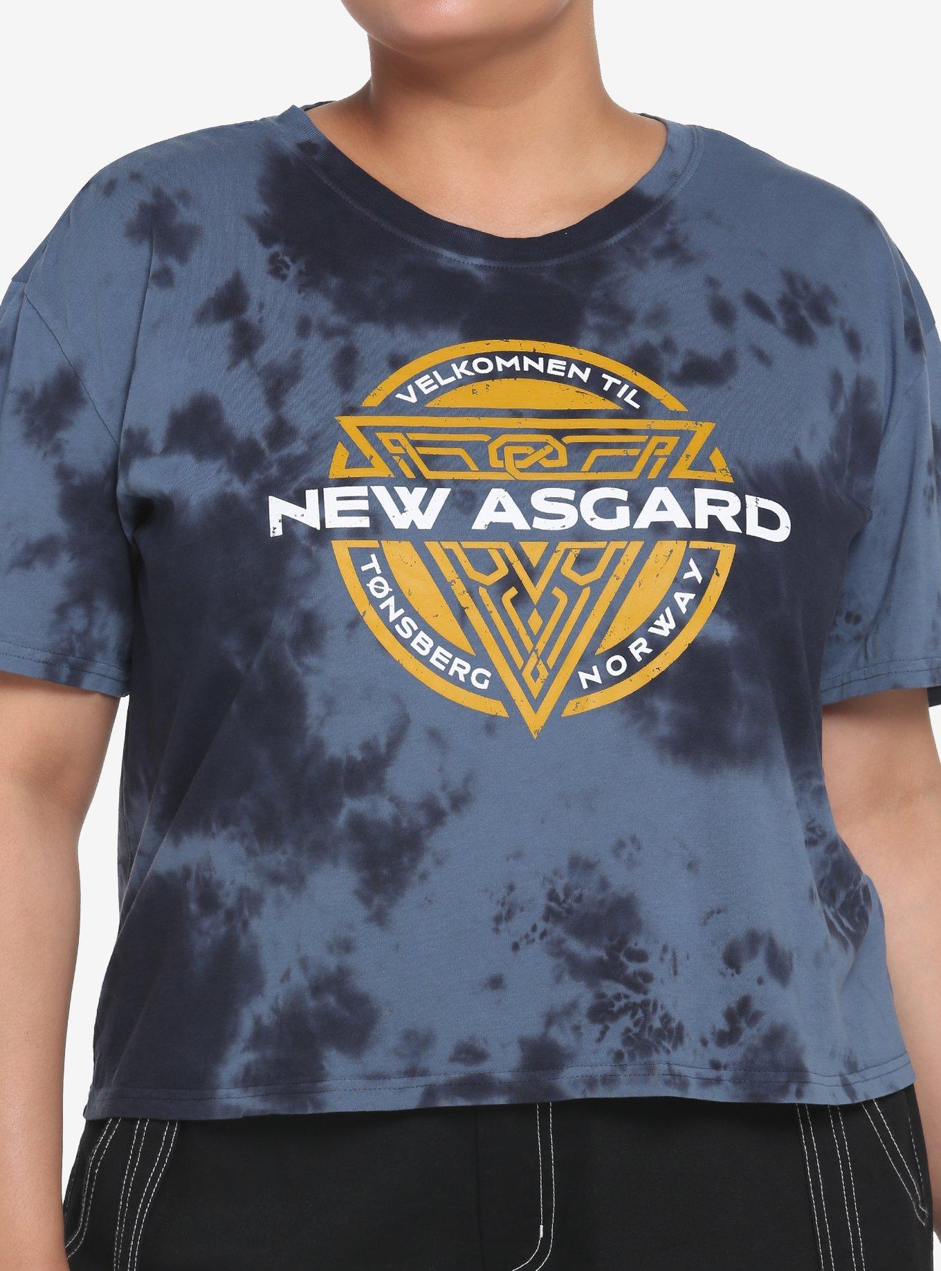 Her Universe Marvel Thor: Love And Thunder New Asgard Blue Wash Crop T-Shirt Plus Size, MULTI, hi-res