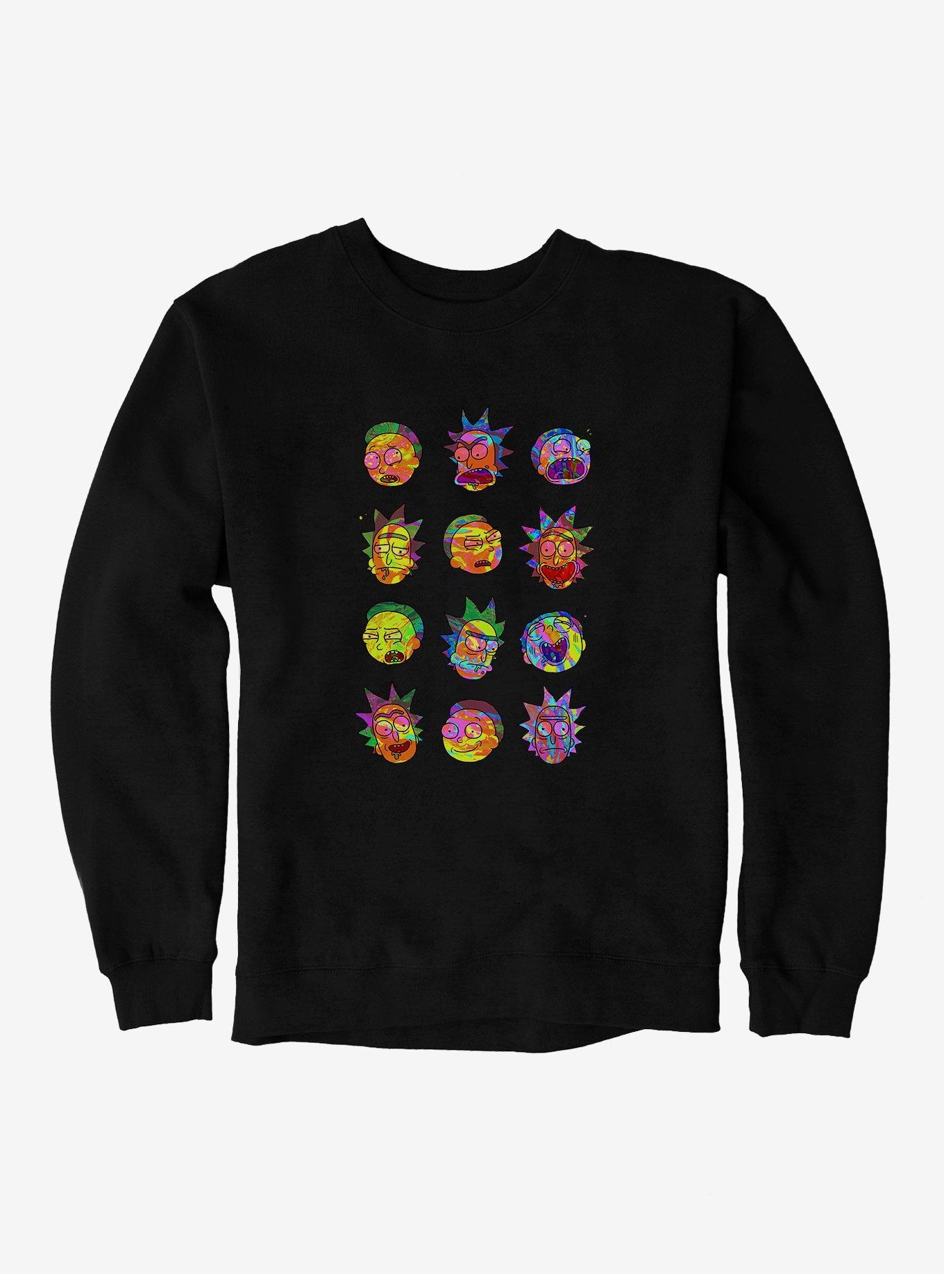 Rick And Morty The Many Faces Sweatshirt, , hi-res