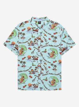 Our Universe Disney Lilo & Stitch Hawaiian Roller Coaster Ride Woven Button-Up