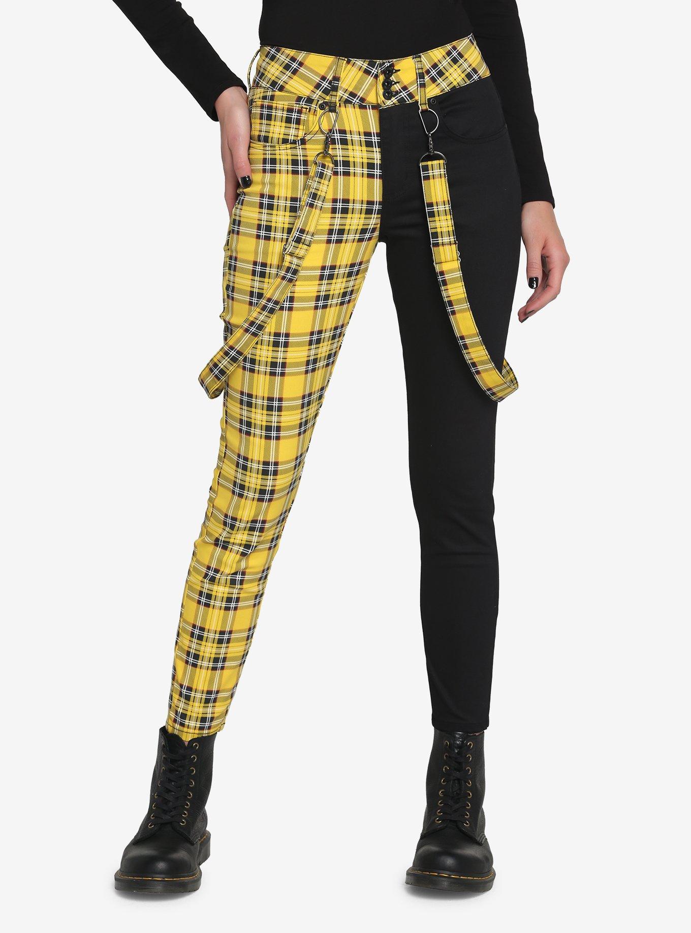 Hot Topic, Pants & Jumpsuits, Yellow And Black Plaid Pants