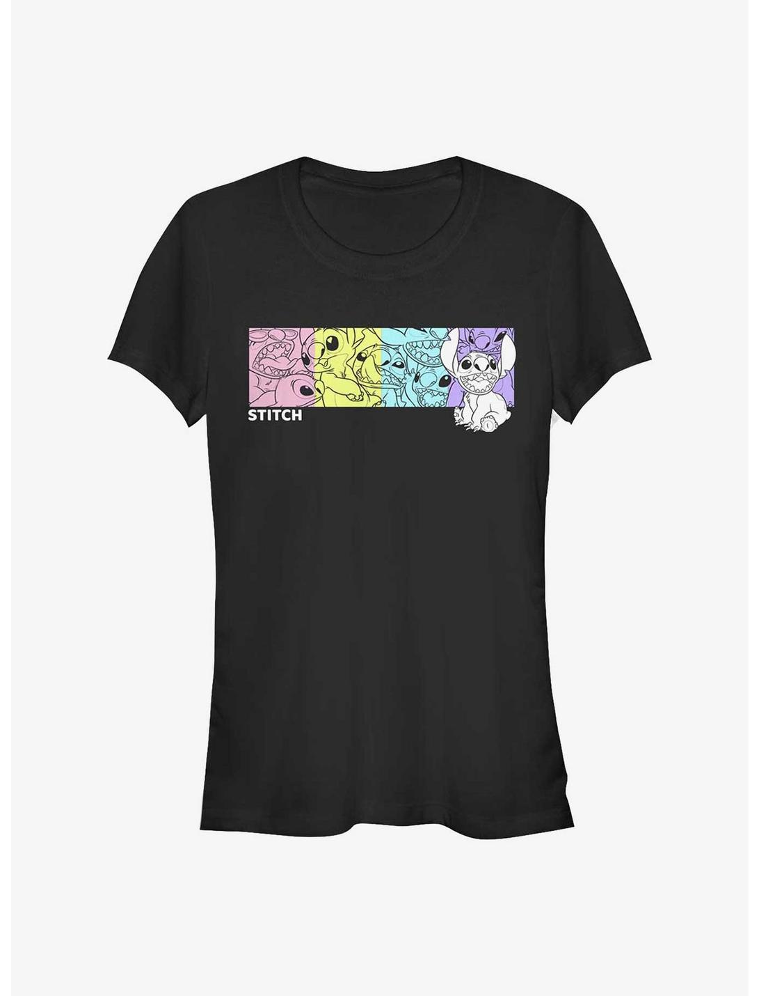 Disney Lilo & Stitch Colorful Stitches Girls T-Shirt, BLACK, hi-res