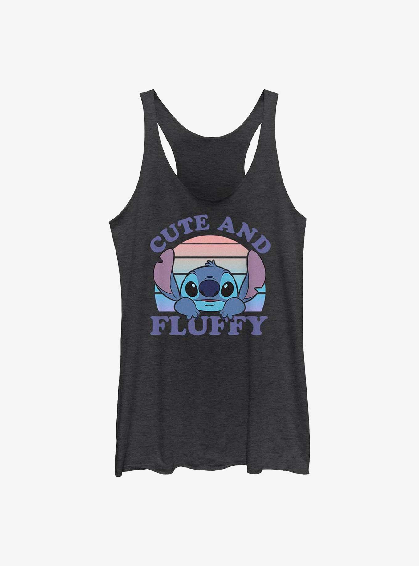 Disney Lilo & Stitch Cute And Fluffy Girls Tank, BLK HTR, hi-res